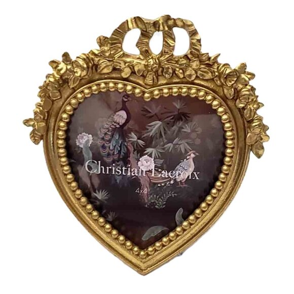 Christian Lacroix Heart Shaped Photo Frame Gold FOR 4" x 4" Photo - Picture 1 of 2